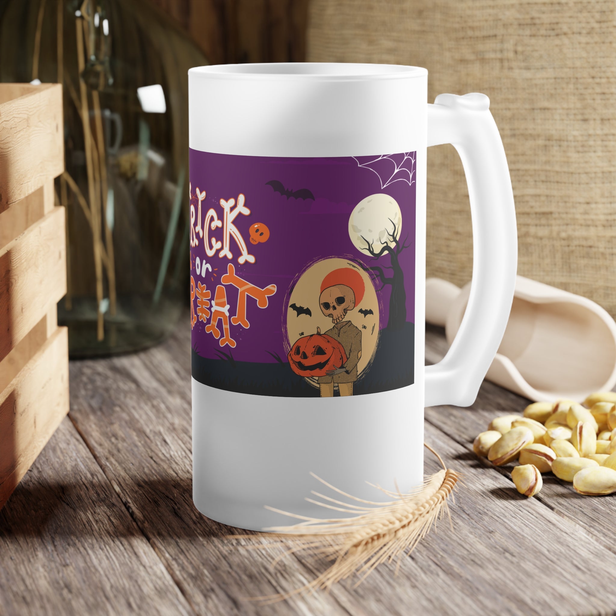 Trick or Treat | Frosted Glass Beer Mug